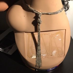 Long silver necklace